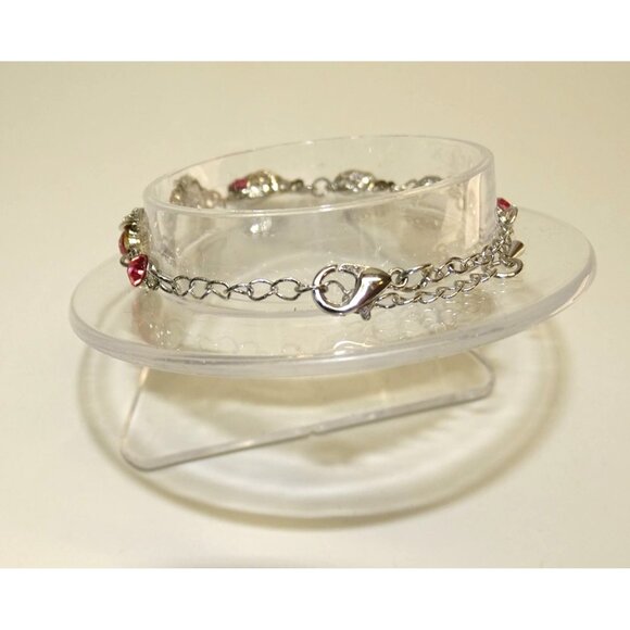 Ladybug Charm Fashionable Chain Bracelet - Sparkling Crystal - Lobster Clasp - Picture 4 of 4